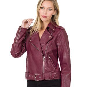 VEGAN LEATHER MOTO JACKET
